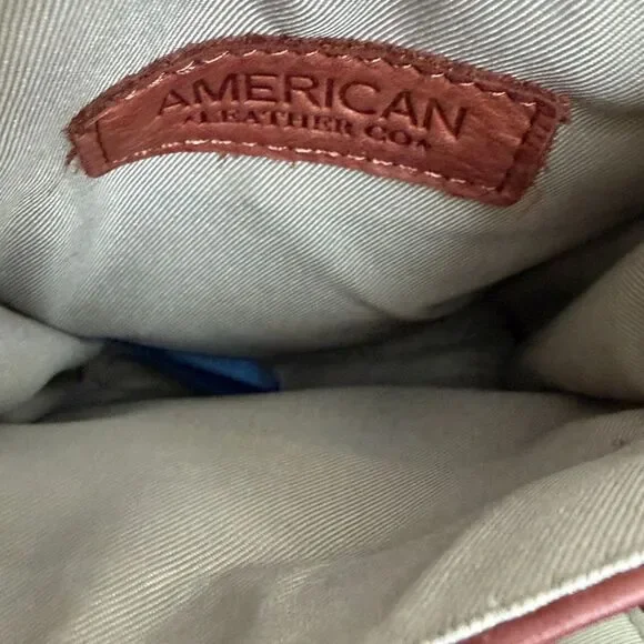 American Leather Co genuine leather crossbody shoulder purse neutral like new - Picture 11 of 11